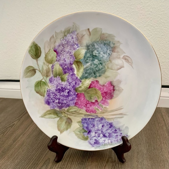 Vintage Hand Painted Holiday Germany China V Plate 10” - Picture 1 of 10